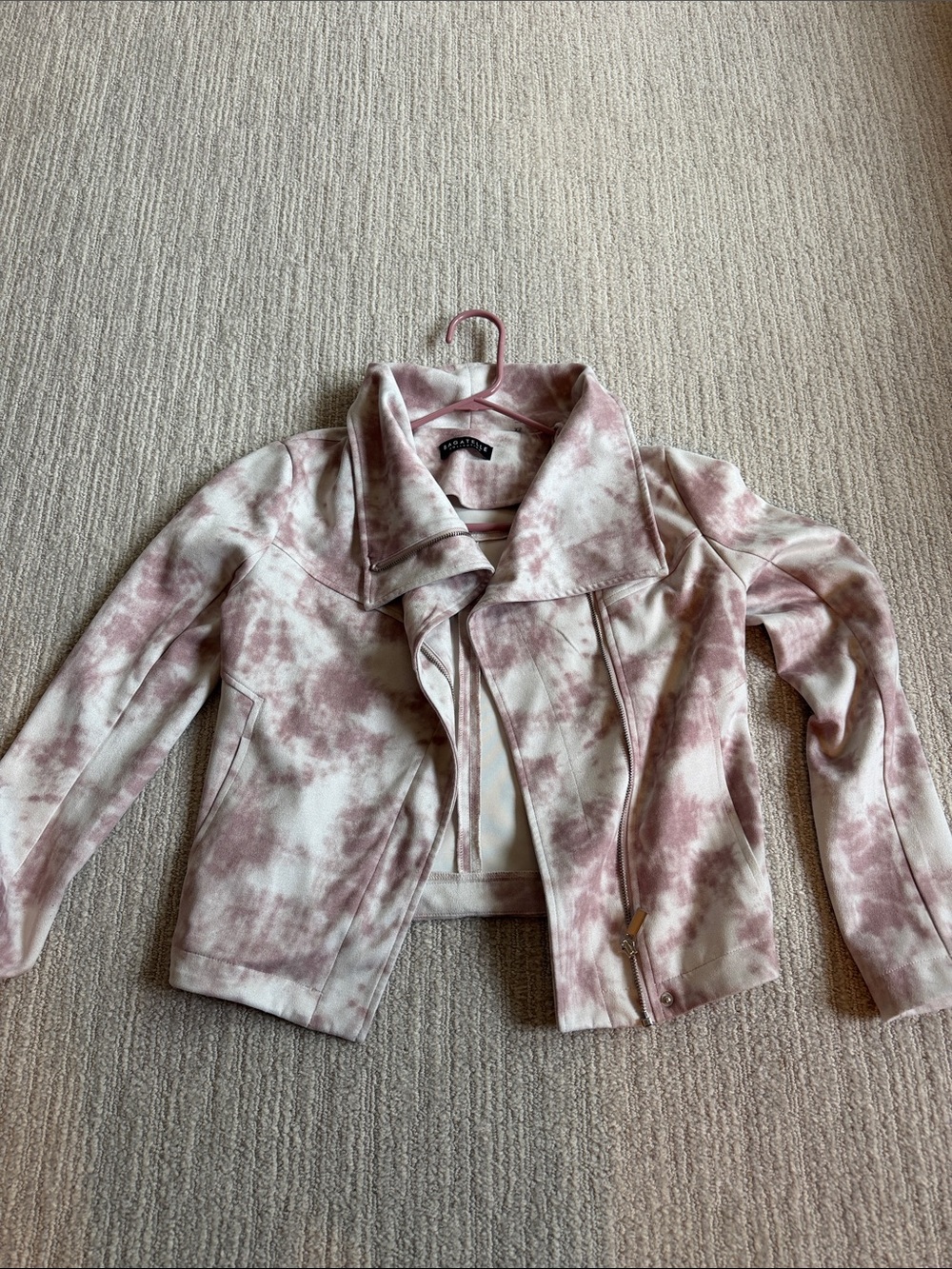 Bagatelle Tie-Dye Blush Moto Jacket - Unknown Brand